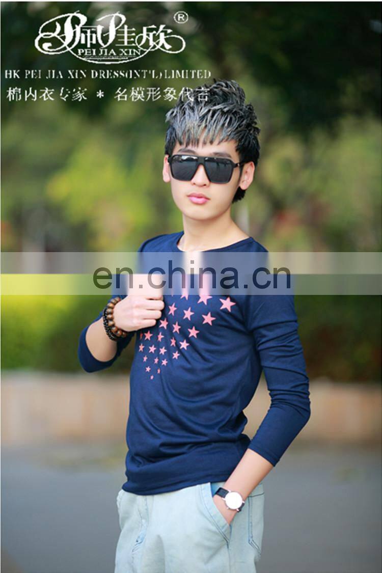 Peijiaxin Fashion Design Long Sleeve Star Wholesale Custom All Over Print T-shirt