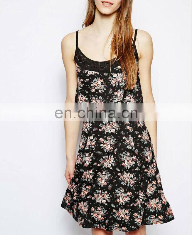 CHEFON Fashion 2 tier crochet contrast slip tall dresses uk