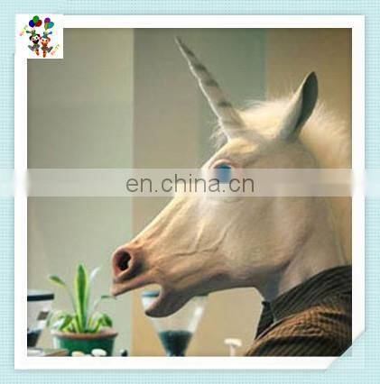 Halloween Party Costume Creepy Unicorn Full Head Latex Animal Masks HPC-0480