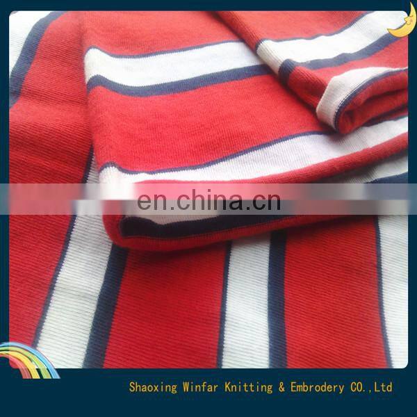 single jersey yarn dyed stripe knitting cotton fabric for garment