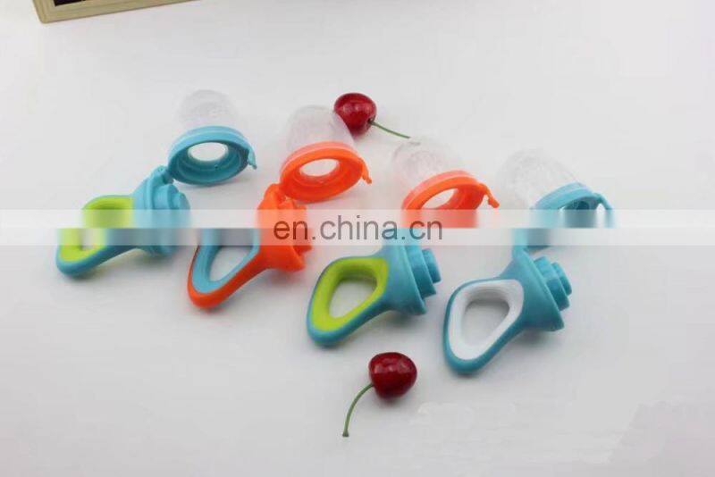 Baby fresh food fruit silicone feeder cute baby teether toy with handgrip for babies