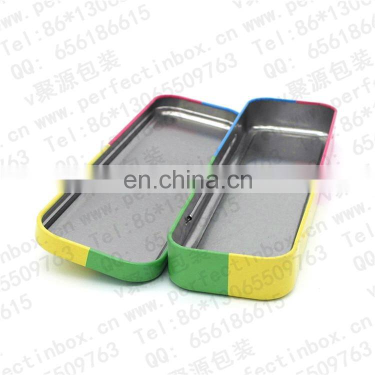 Tin pencil case with hinge for children/plastic pencil case