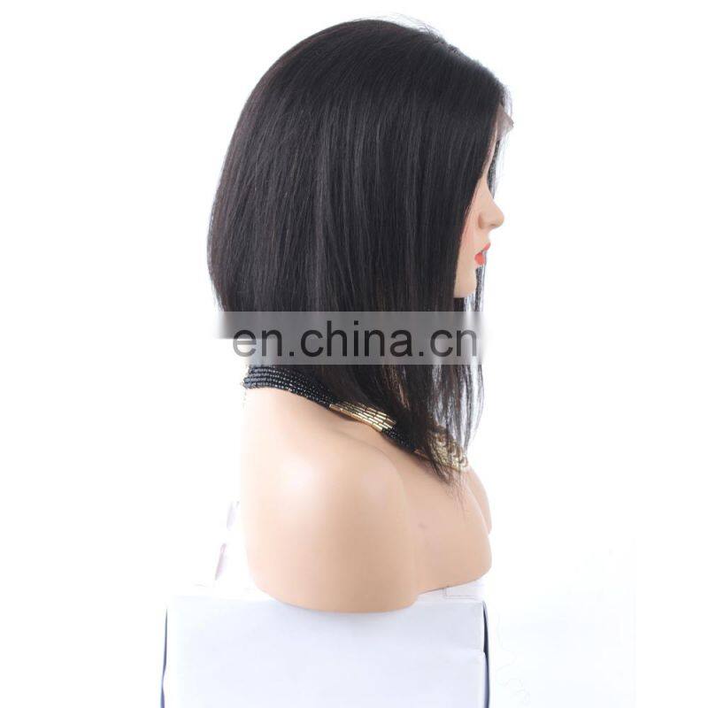 180 Density Full Lace Human Hair Wig with baby hair short bob wigs for black women