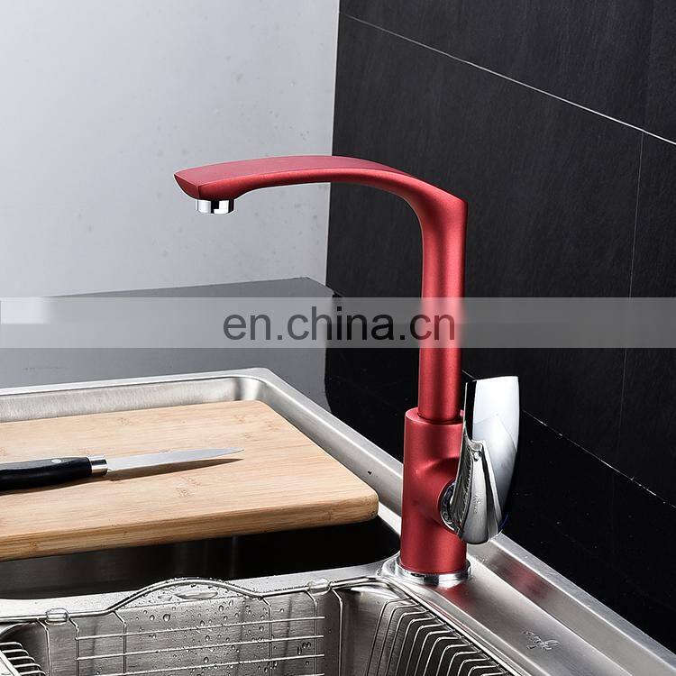 Modern cheap discount brass hot cold water red kitchen basin faucet,water tap