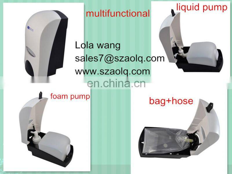 Wall hanging refillable hand foam soap dispenser