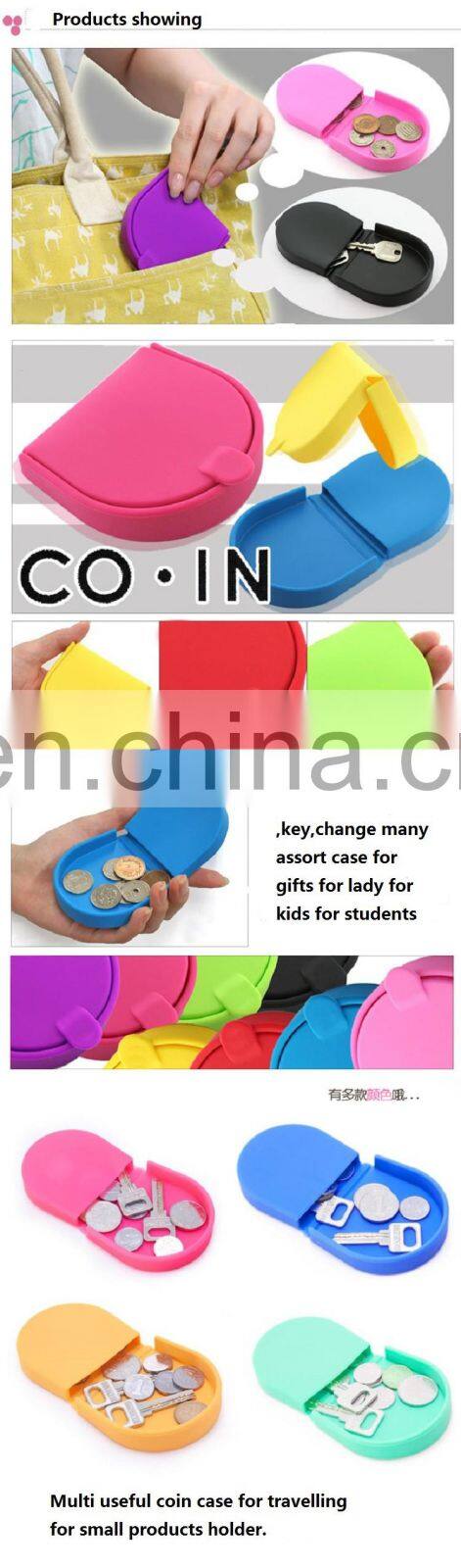 Women wallet Pouch Square and Oval Squeeze Cheap Small Silicone Coin Purse
