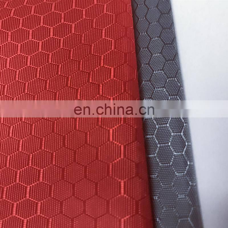 school bag fabric/300d football grid/soccer pattern oxford fabric with polyurethane coated polyester fabric