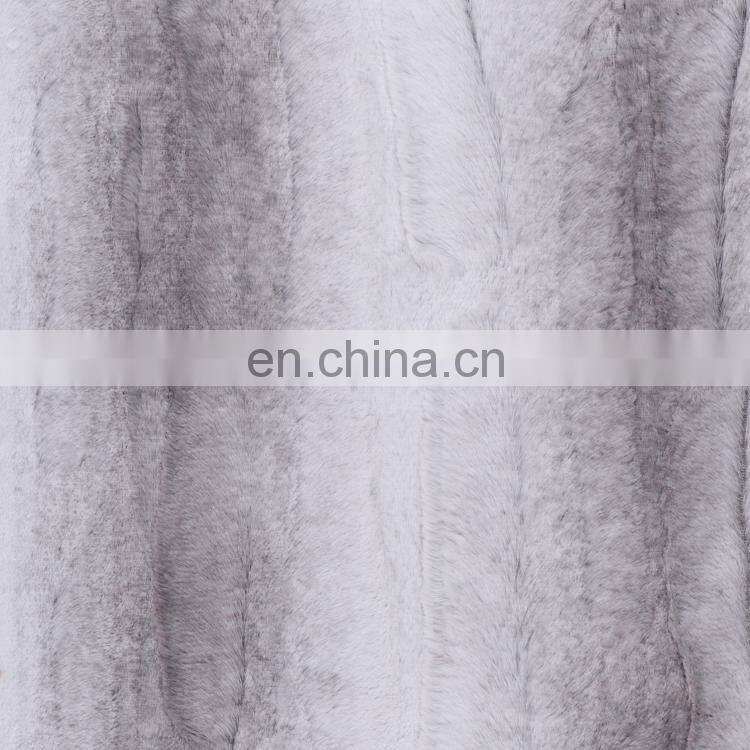 New trending 100% polyester back printed fluffy plush faux rabbit fur fabric