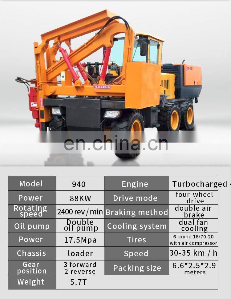 hydraulic six wheel ramming piling and pile driver guardrail fixing machine ramming piling machine
