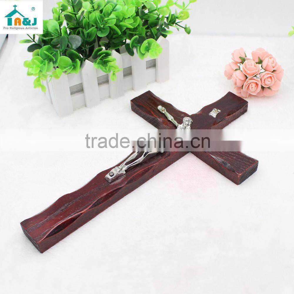 Hand Carved Wood Wall Crucifix