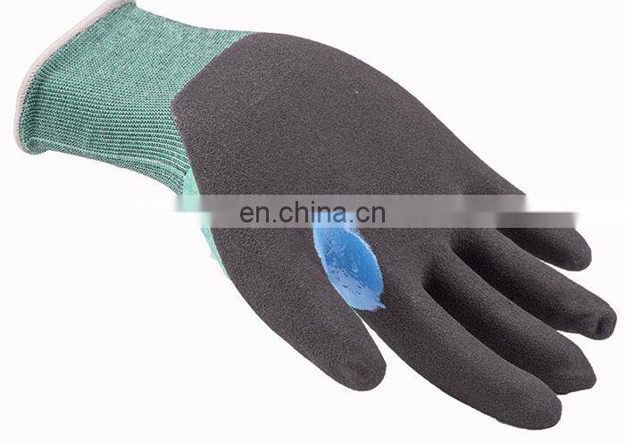 18Gauge Engineered HDPE Shell Nitrile Reinforcement Thumb Cut Resistant Work Gloves With Sandy Finish On Palm Construction