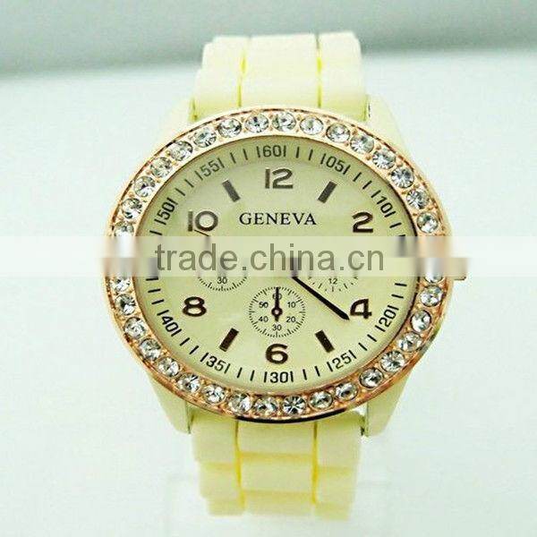 TM & silicone long watch band fancy lady watch