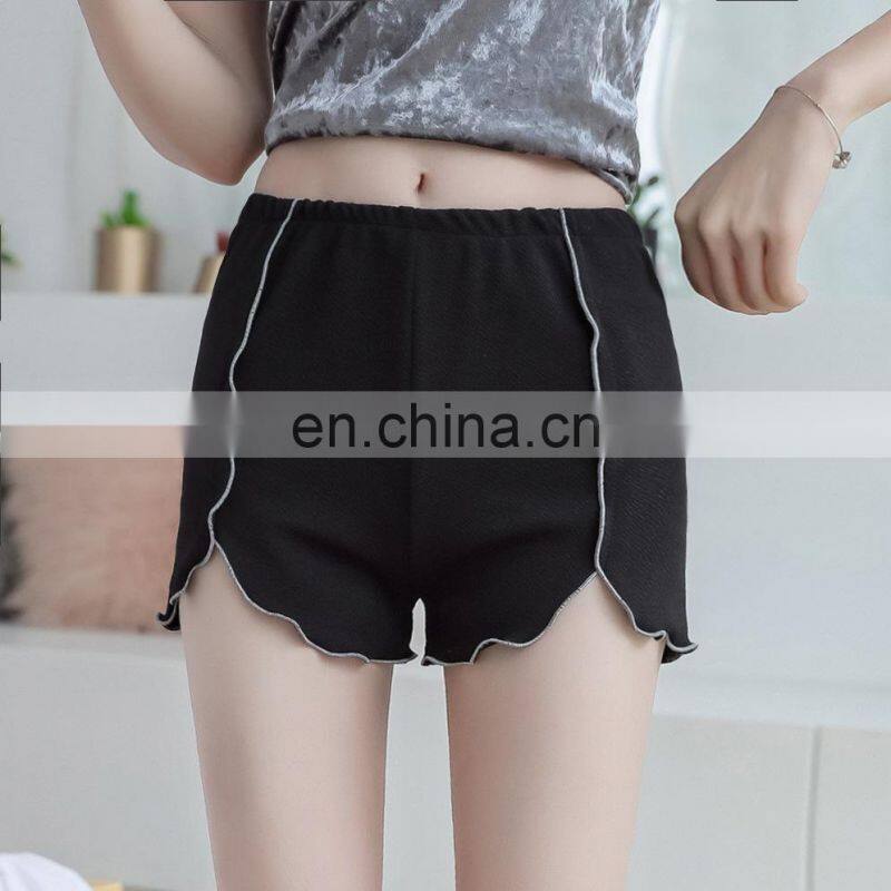 Manufacturers wholesale custom anti-exhaust safety pants side plus fat plus size women's three-quarter pants stretch