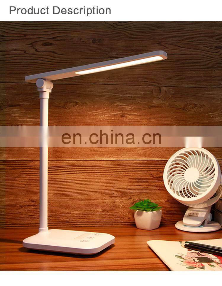 Flexible hotel led desk Reading Book light dimming lamp with usb charging port office desk foldable lamp touch control