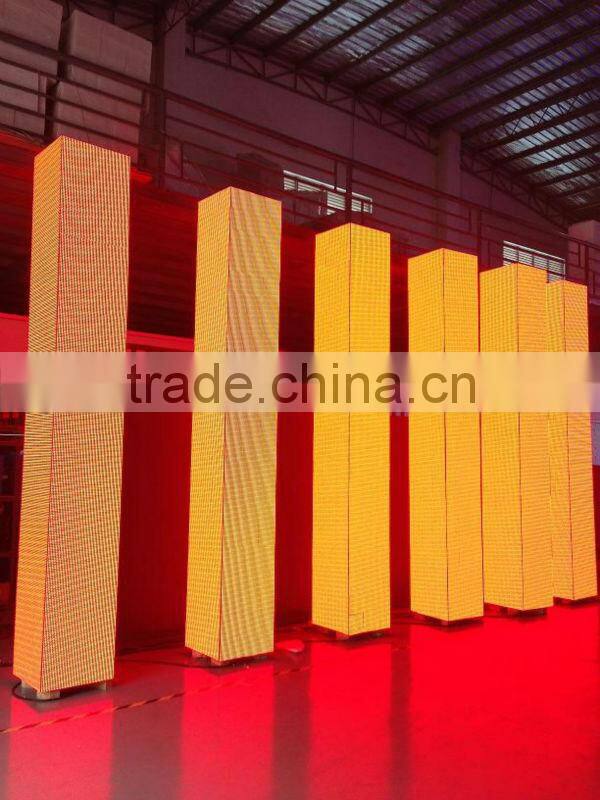 square pillar p10 indoor KTV hotel stage back full color LED square video screen
