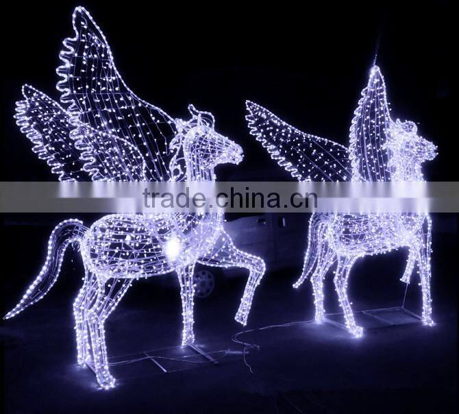 Outdoor christmas decorative lighted horse