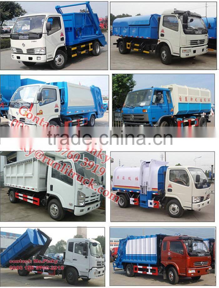 New 140HP Swing Arm Container Garbage Truck 6Tons Hook Lifting Garbage Collect Garbage Vehicle Whatsapp 0086 15897603919