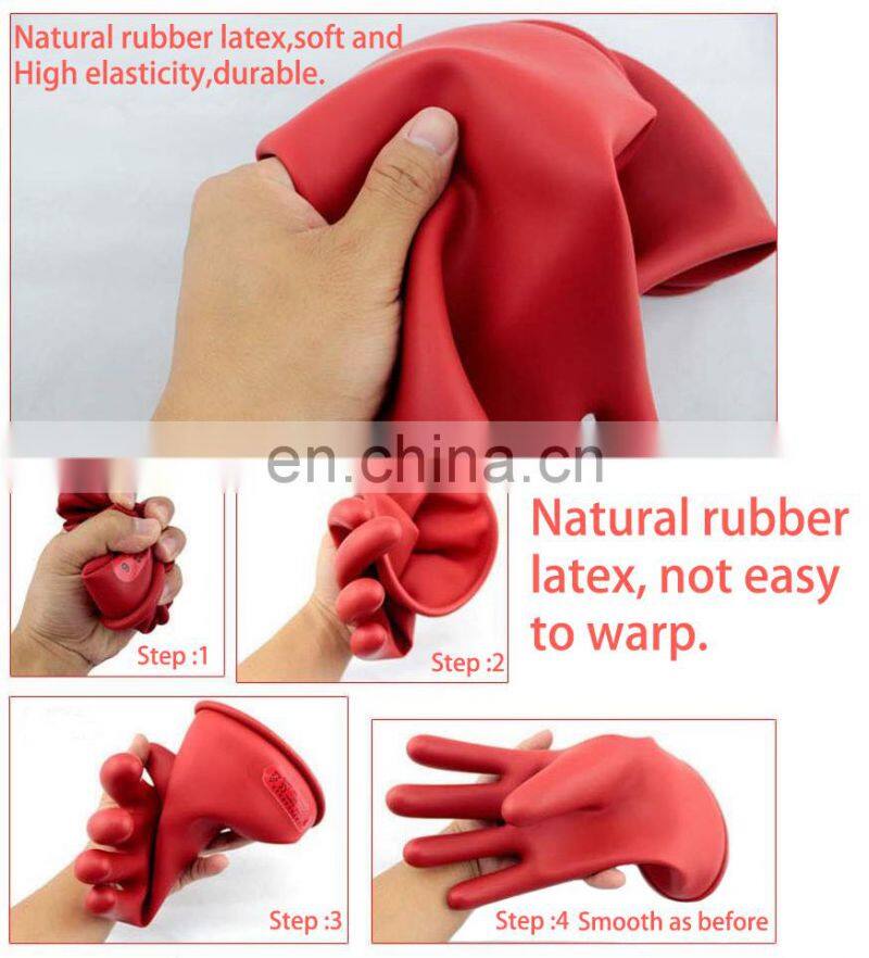 Class 00 0.5KV Long Low Voltage Electric Worker Safety Hand Protection Latex Rubber Insulating Gloves