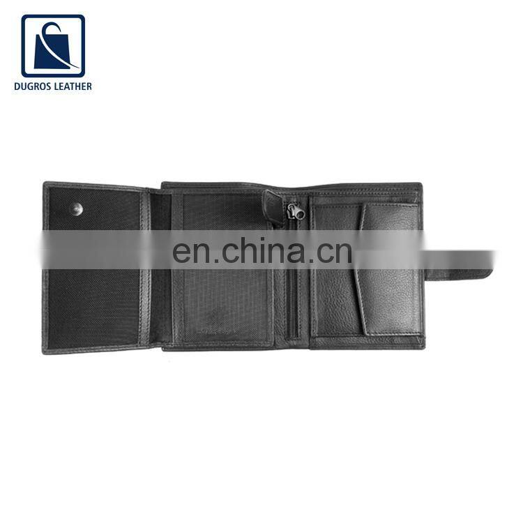 High Quality Black Custom Logo RFID Leather Wallet for Men at Best Price