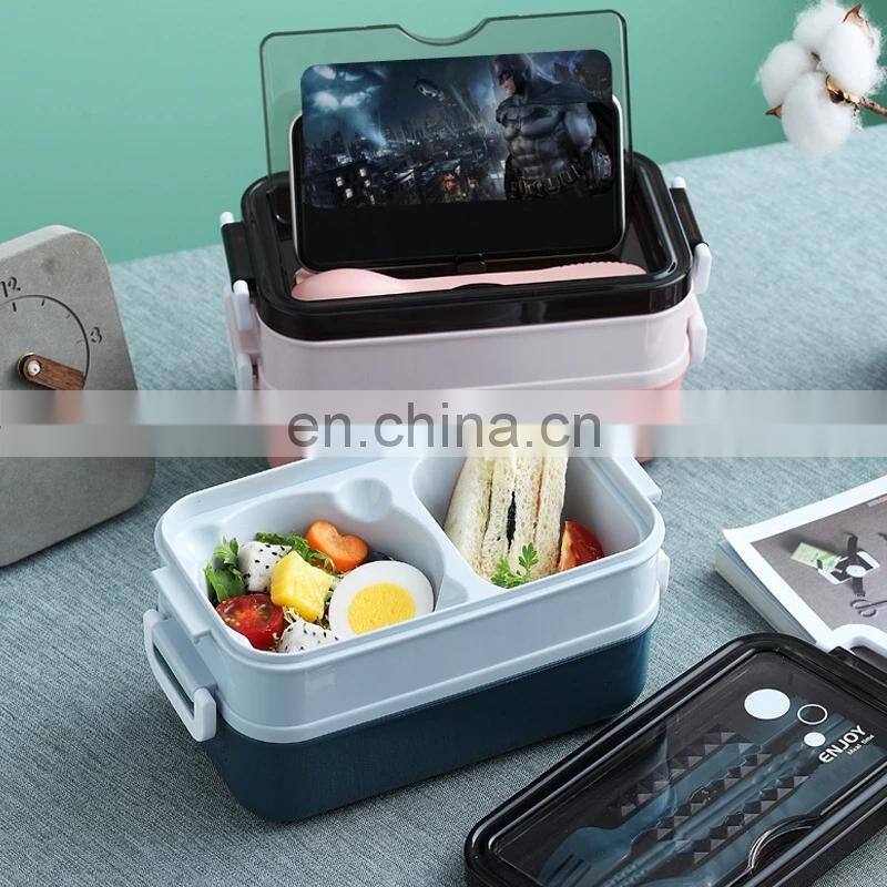 304 Stainless Steel Lunch Box Bento Box For School Kids Office Worker 2layers Lunch Container Food Storage Box