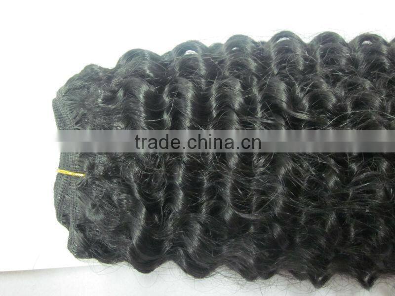 Brazilian Virgin Remy human hair weft in different curly
