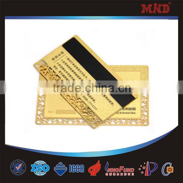 MDM1 CR80 standard size printed metal business card clear business card