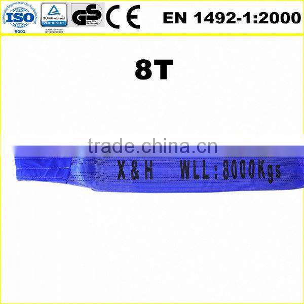 8T eye to eye flat polyester web sling