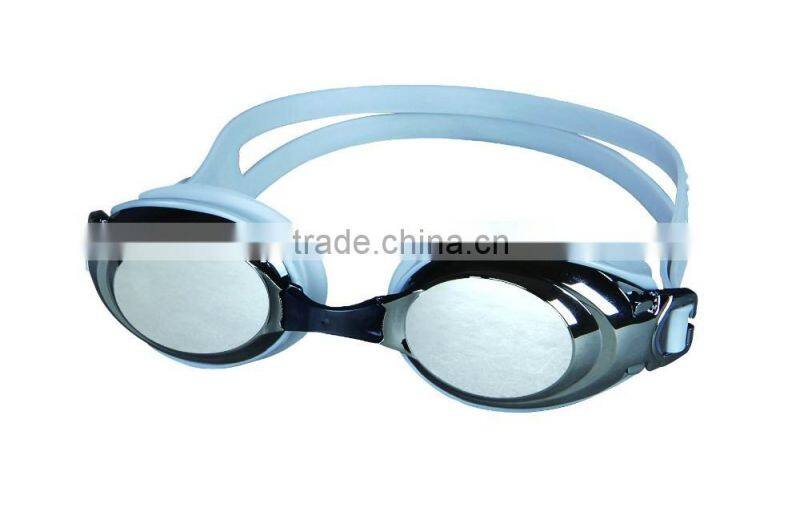 mirror coated swimming goggles,adult swim glasses,silicone swimming goggles
