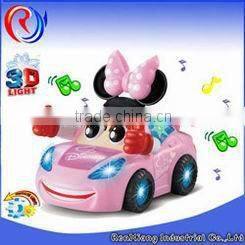 Be very welcome 3 d light music small friction car toys