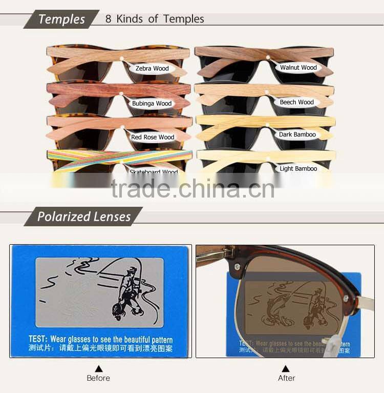 2015 Trendy Design Wood Glasses and New Arrived Polarized Lens Bamboo Glasses