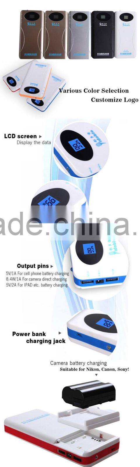 2015 New Arrival fast charging professional factory for camera and mobile power bank