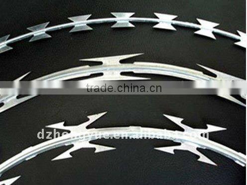 galvanized cross type razor barbed wire