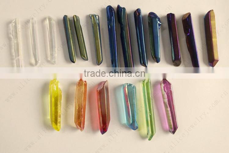 Raw or polished Angel Cobalt Aqua Rainbow Titanium Aura Crystal Quartz Point 4-10cm