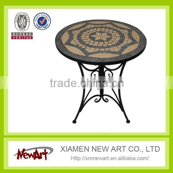Various new design metal mosaic table plenty colors of garden mosaic metal furniture