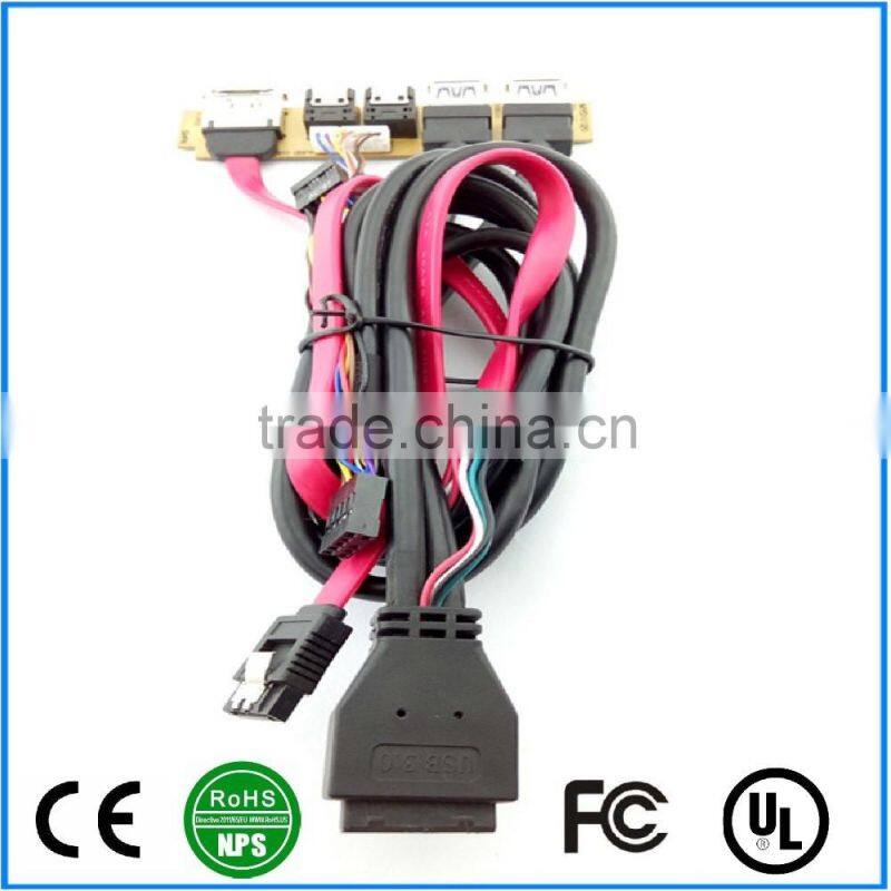 Front Panel Cable Dual USB3.0+SATA Port+HD AUDIO I/O PC Board CableFor Computer With Cable