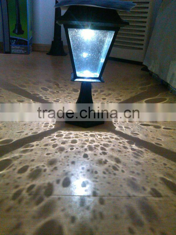 Stay On Whole Night 300 Lumen Post Mount Outdoor Black LED solar garden light