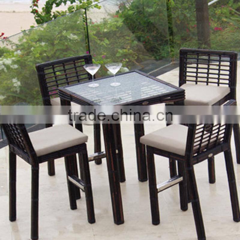 wicker bar table and chair set