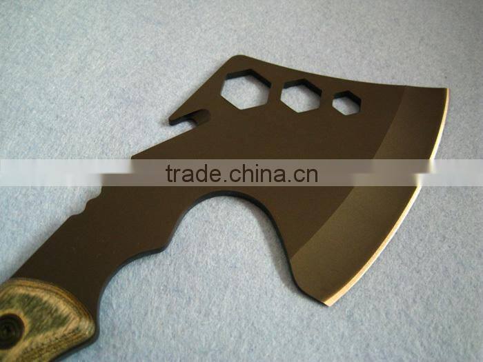 portable outdoor camping axe with wood handel