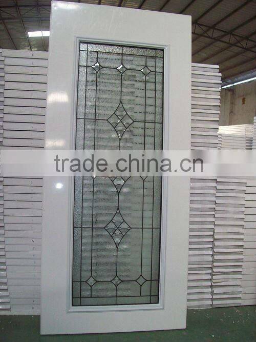 4 panel steel door with sunburst glass