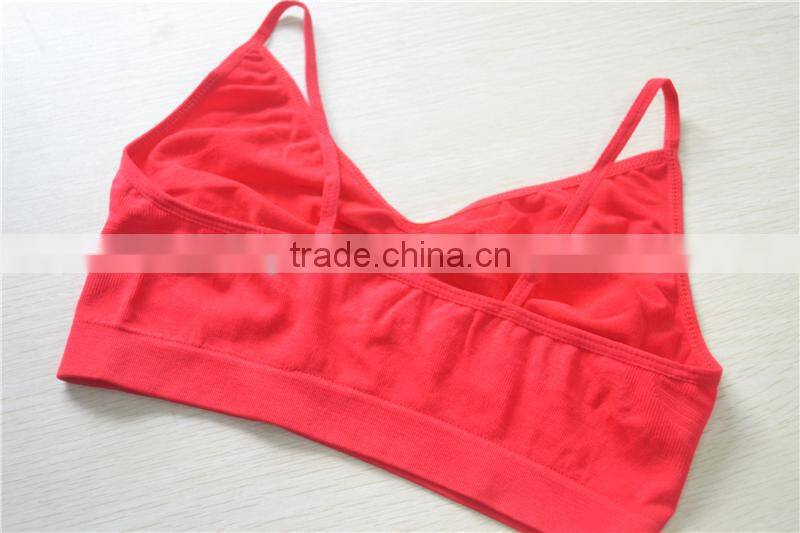 Factory price seamless girls kids pajamas crop top bra underwear