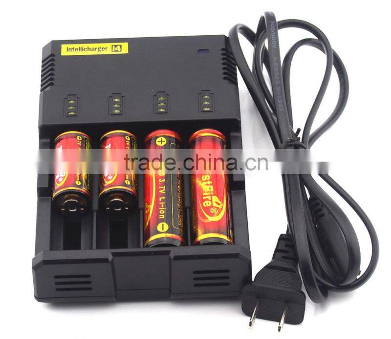 Authentic Nitecore i4 12 volt ROHS battery charger Intellicharger new technology car portable charger for e cig battery 4 BAY