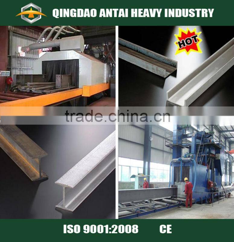 steel plate shot blasting and painting line/ H beam shot blasting machine