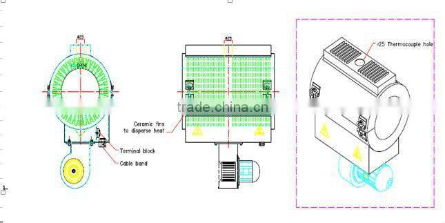 Air Cooling Ceramic Heater With Ceramic Fins for extruder