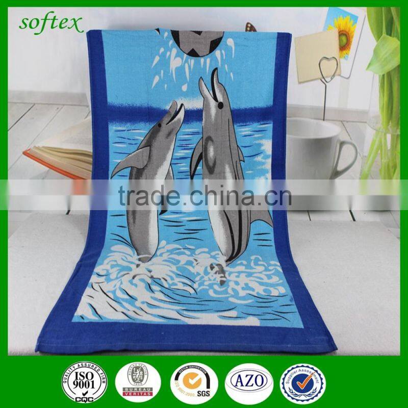 wholesale china factory 100% cotton customed printing beach towel
