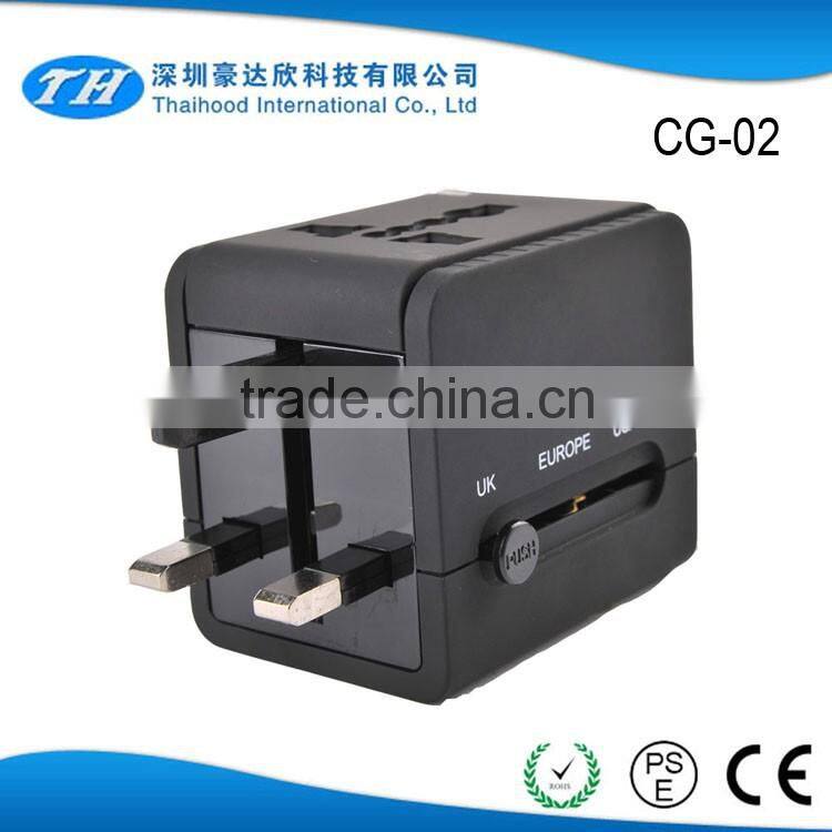 UK/EU/AU/US plug 5V2.5A Travel usb charging power socket adaptor CE ROHS approved with universal outlet