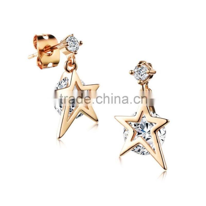 2016 latest design earrings woman jewelry stardust gold earring for young girls