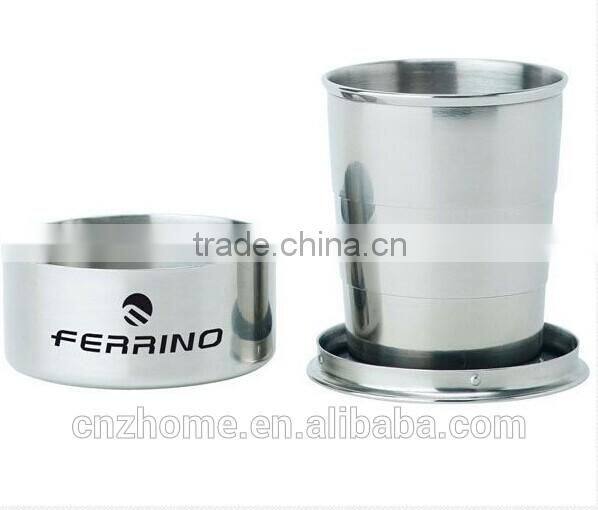 5oz mini mirror finish stainless steel collapsible cup