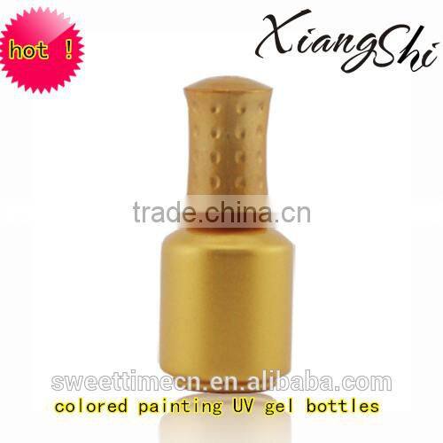 black painting uv gel polish bottle with white cap and brush