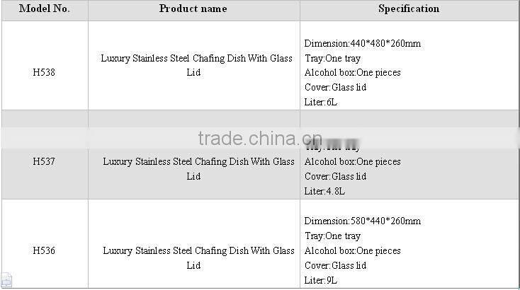 High Quality Hydraulic Stainless Steel Chafing Dish