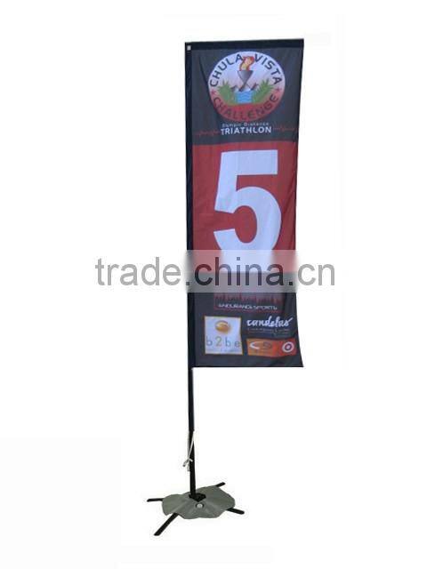 2016 new shape aluminium pole and cloth graphic beach flag